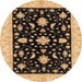 Round Abstract Bakers Brown Oriental Rug, abs3623