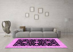 Machine Washable Oriental Purple Traditional Area Rugs in a Living Room, wshabs3623pur
