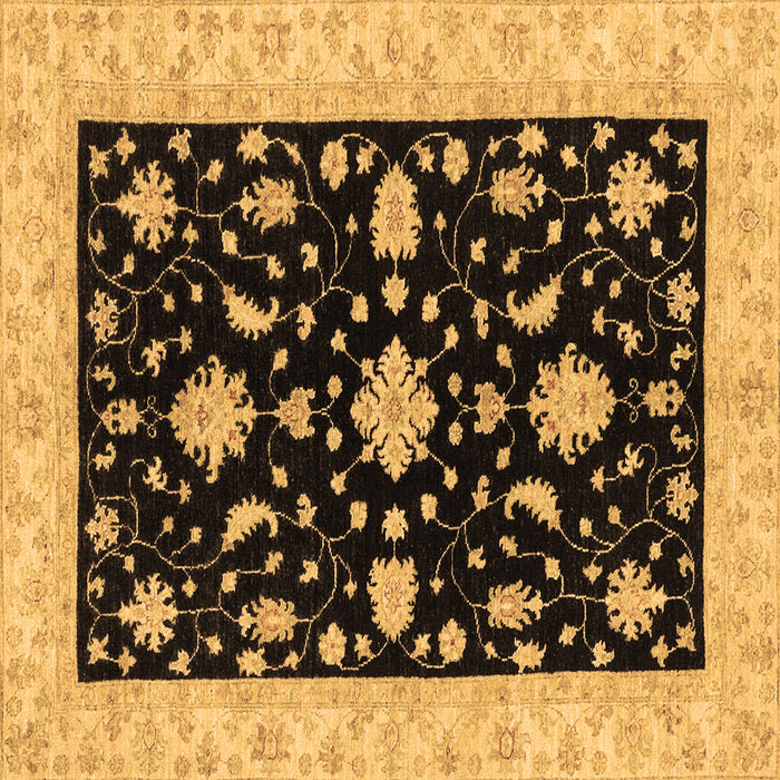 Square Machine Washable Oriental Brown Traditional Rug, wshabs3623brn
