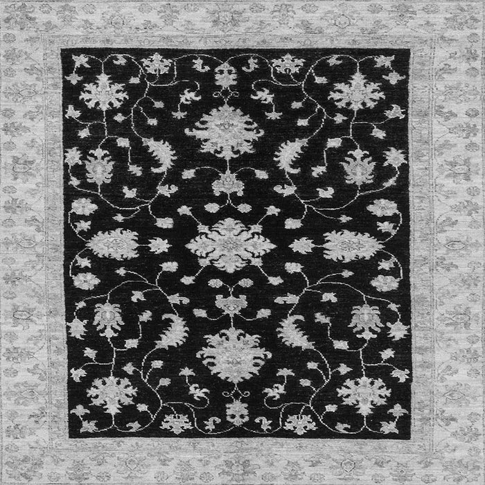 Square Machine Washable Oriental Gray Traditional Rug, wshabs3623gry