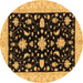 Round Oriental Brown Traditional Rug, abs3623brn