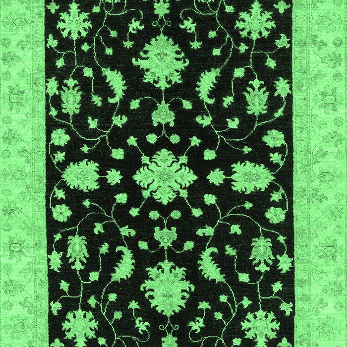Machine Washable Oriental Emerald Green Traditional Area Rugs, wshabs3623emgrn