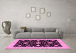 Machine Washable Oriental Pink Traditional Rug in a Living Room, wshabs3623pnk