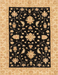 Machine Washable Abstract Bakers Brown Rug, wshabs3623
