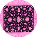 Round Oriental Pink Traditional Rug, abs3623pnk