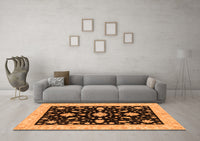 Machine Washable Oriental Orange Traditional Rug, wshabs3623org