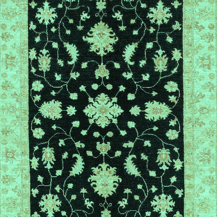 Machine Washable Oriental Turquoise Traditional Area Rugs, wshabs3623turq