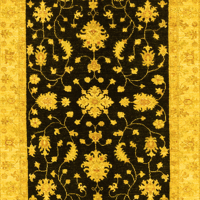 Machine Washable Oriental Yellow Traditional Rug, wshabs3623yw
