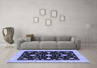 Machine Washable Oriental Blue Traditional Rug, wshabs3623blu