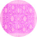 Round Oriental Pink Traditional Rug, abs3624pnk