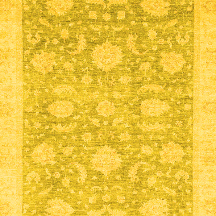 Machine Washable Oriental Yellow Traditional Rug, wshabs3624yw