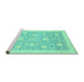 Sideview of Machine Washable Oriental Turquoise Traditional Area Rugs, wshabs3624turq