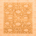 Square Machine Washable Oriental Orange Traditional Area Rugs, wshabs3624org