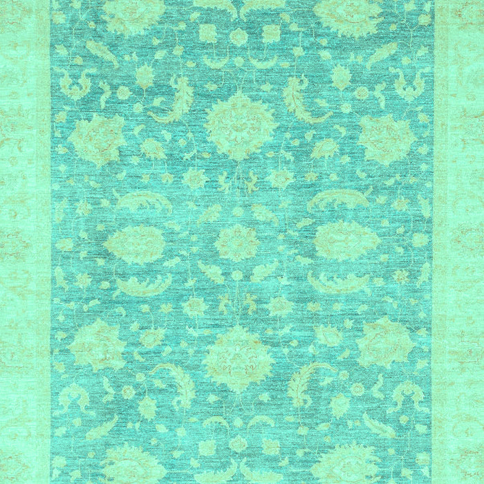 Machine Washable Oriental Turquoise Traditional Area Rugs, wshabs3624turq