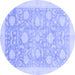 Round Oriental Blue Traditional Rug, abs3624blu