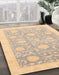 Machine Washable Abstract Brown Sugar Brown Rug in a Family Room, wshabs3624