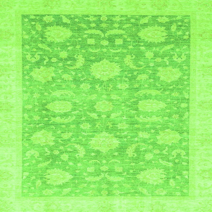 Square Machine Washable Oriental Green Traditional Area Rugs, wshabs3624grn