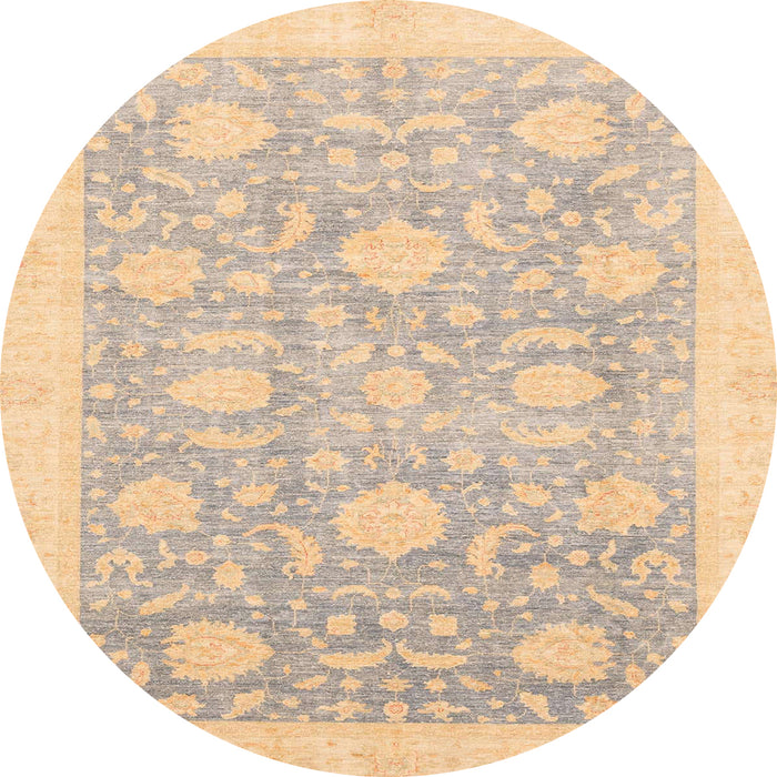 Round Abstract Brown Oriental Rug, abs3624