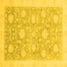 Square Oriental Yellow Traditional Rug, abs3624yw