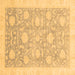 Square Oriental Brown Traditional Rug, abs3624brn