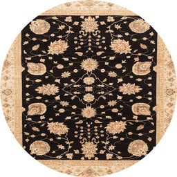 Round Machine Washable Abstract Night Red Rug, wshabs3625