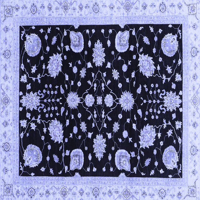 Square Oriental Blue Traditional Rug, abs3625blu