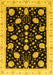 Machine Washable Oriental Yellow Traditional Rug, wshabs3625yw