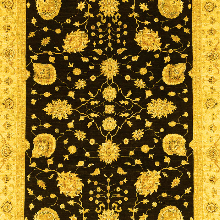 Machine Washable Oriental Yellow Traditional Rug, wshabs3625yw