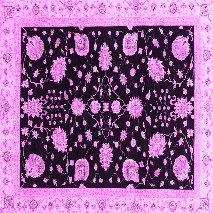 Square Machine Washable Oriental Purple Traditional Area Rugs, wshabs3625pur