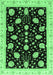 Machine Washable Oriental Emerald Green Traditional Area Rugs, wshabs3625emgrn