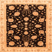 Square Machine Washable Oriental Orange Traditional Area Rugs, wshabs3625org