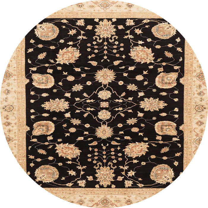 Round Abstract Red Oriental Rug, abs3625