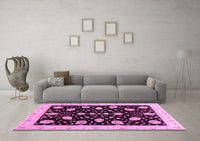 Machine Washable Oriental Pink Traditional Rug, wshabs3625pnk