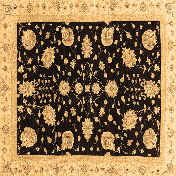 Square Oriental Brown Traditional Rug, abs3625brn