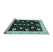 Sideview of Machine Washable Oriental Light Blue Traditional Rug, wshabs3625lblu