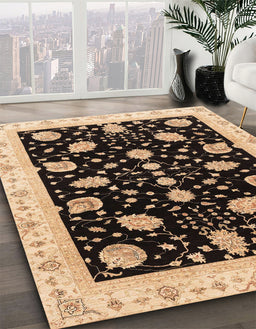 Machine Washable Abstract Night Red Rug in a Family Room, wshabs3625