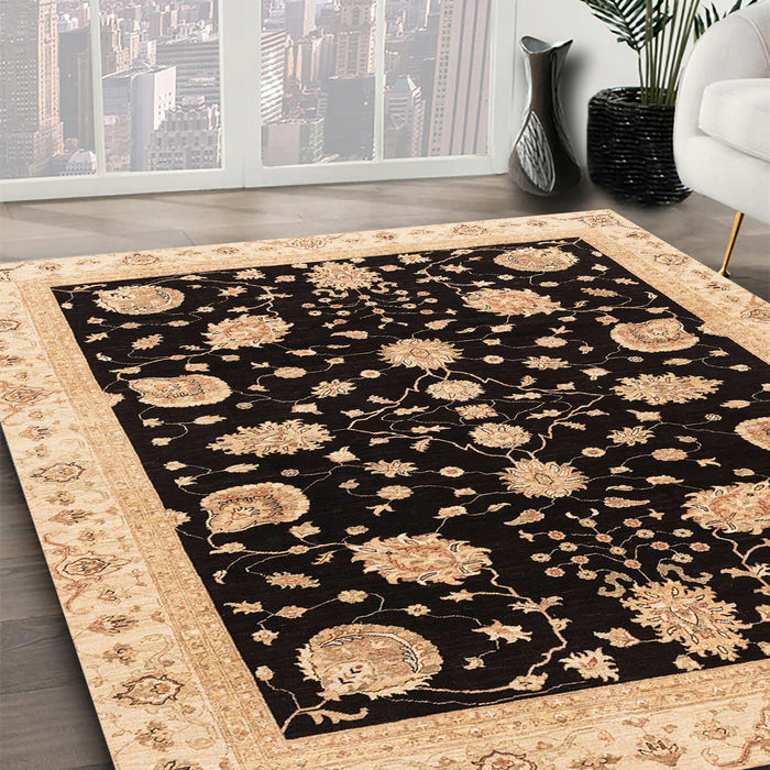 Machine Washable Abstract Night Red Rug in a Family Room, wshabs3625