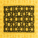 Square Oriental Yellow Traditional Rug, abs3626yw