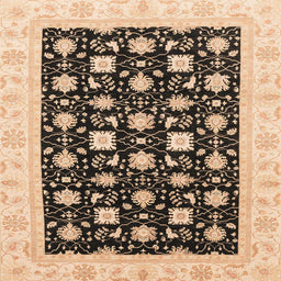 Square Machine Washable Abstract Dark Brown Rug, wshabs3626