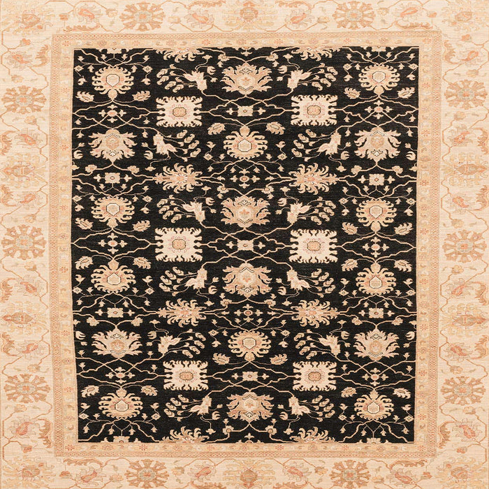 Square Machine Washable Abstract Dark Brown Rug, wshabs3626