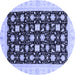 Round Oriental Blue Traditional Rug, abs3626blu