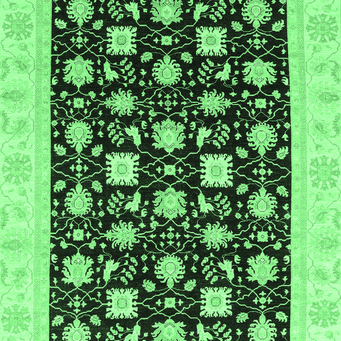 Machine Washable Oriental Emerald Green Traditional Area Rugs, wshabs3626emgrn