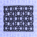 Square Oriental Blue Traditional Rug, abs3626blu