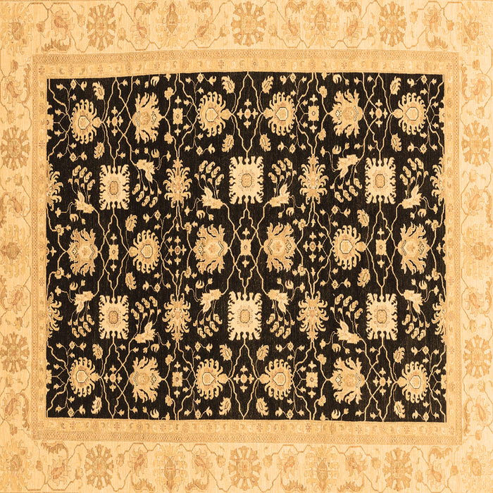 Square Machine Washable Oriental Brown Traditional Rug, wshabs3626brn
