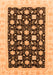 Machine Washable Oriental Orange Traditional Area Rugs, wshabs3626org