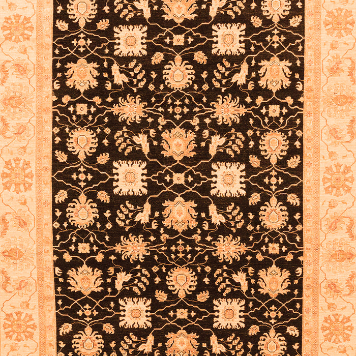 Machine Washable Oriental Orange Traditional Area Rugs, wshabs3626org