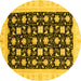 Round Oriental Yellow Traditional Rug, abs3626yw