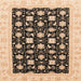 Square Abstract Dark Brown Oriental Rug, abs3626