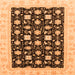 Square Machine Washable Oriental Orange Traditional Area Rugs, wshabs3626org