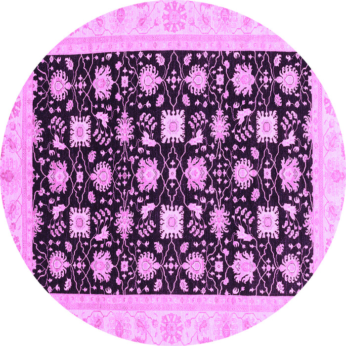 Round Oriental Purple Traditional Rug, abs3626pur